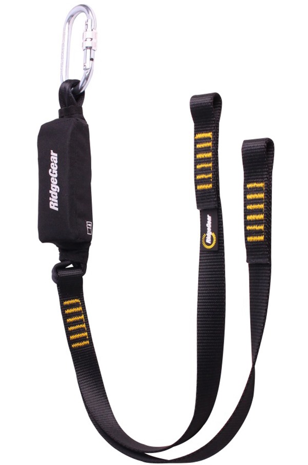 Ridgegear RGL3 Twin Leg Webbing Lanyard & Shock Absorber 1.3mtr